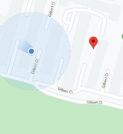 Example smartphone screenshot showing current location on Google Maps for photographer verification