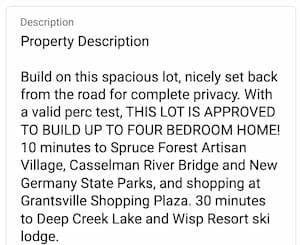 facebook marketplace property description