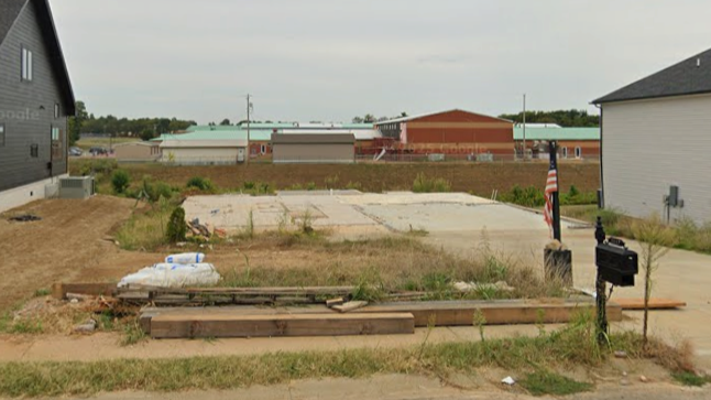 Concrete slab after tornado